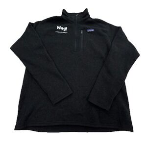 Patagonia Better Sweater Men Large Black Fleece Lined Sweatshirt Jacket Half Zip